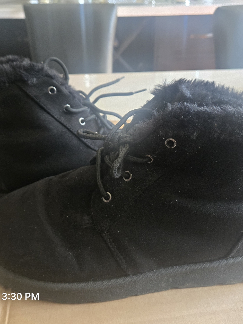 Torrid Women's 13W 13 Wide Black Faux-Fur Lace-Up Chukka Boots